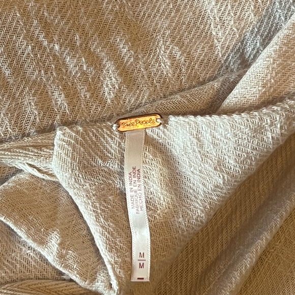 ✨Free People Take Me To Paris Cotton Low Back Tie Vest & Wide Pants Set MEDIUM - Picture 6 of 7